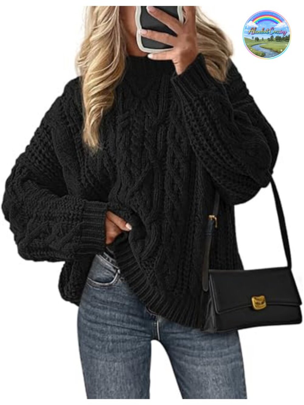 PRETTYGARDEN Women's Oversized Chunky Knit Crew Neck Pullover Sweater